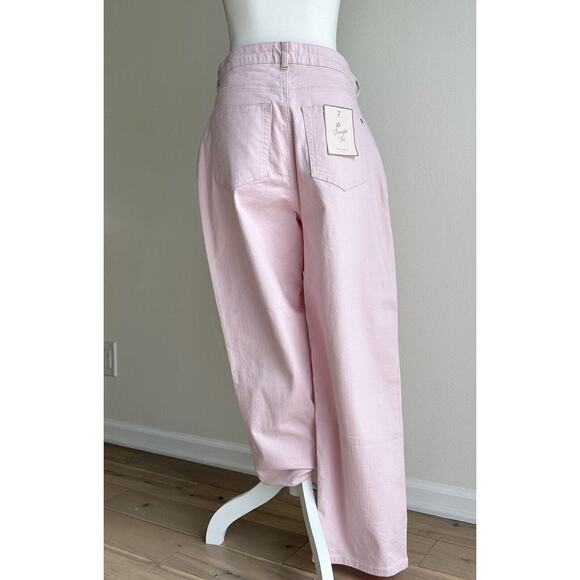 Ted Baker Straight Leg High Rise Jeans Light Soft Pink Denim Classic US 32 NWT - Picture 3 of 8